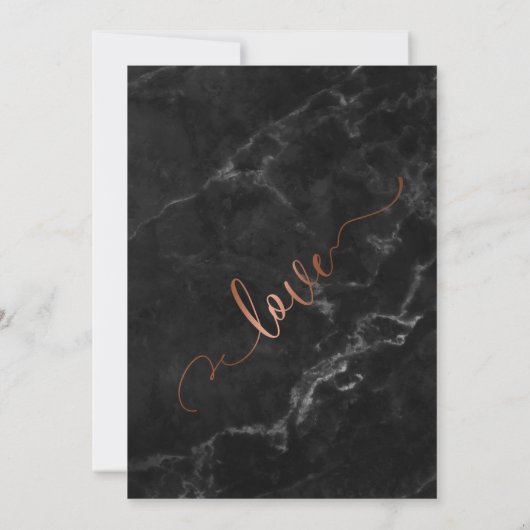 Copper Black Marble Celebrate met Us Wedding Fun Kaart (Achterkant)