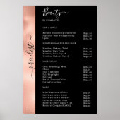 Copper Black Pricelist Salon Poster (Voorkant)