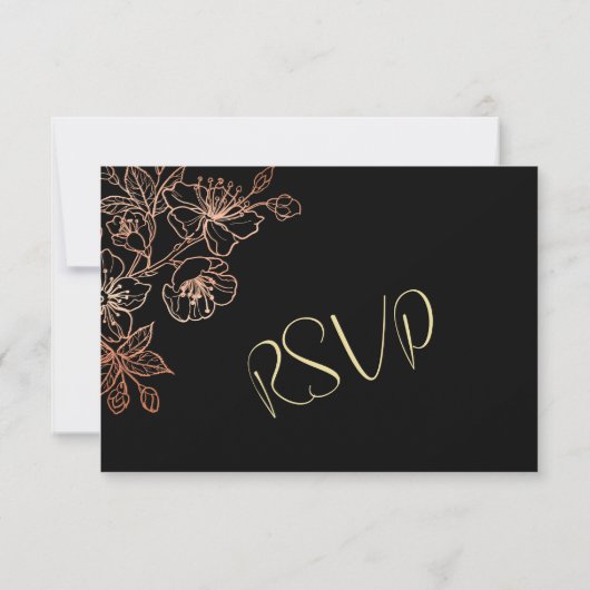 Copper Black Wedding RSVP (Achterkant)