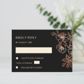  Copper Black Wedding RSVP (Staand voorkant)