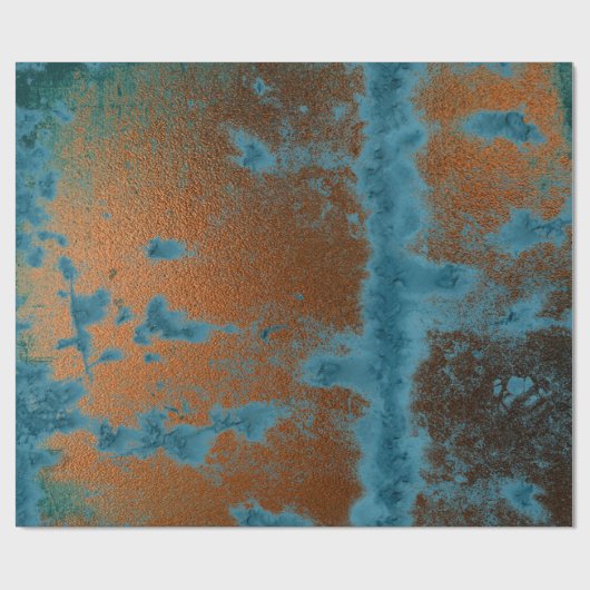 Copper Blue Patina Metallic Grungy Urban Abstract Cadeaupapier (Vlak)