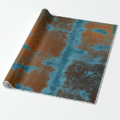 Copper Blue Patina Metallic Grungy Urban Abstract Cadeaupapier (Uitgerold)