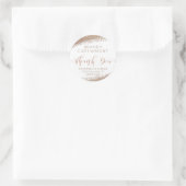 Copper Blush Gold Glitter Elegant Script Dank u Ronde Sticker (Tas)