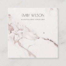 COPPER BLUSH PINK MARBLE STUD EARRING DISPLAY LOGO