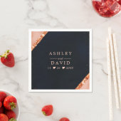 Copper Blush Pink Navy Geometric Wedding Servet (Insitu)