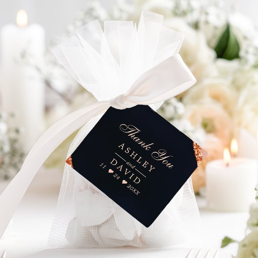 Copper Blush Roze Navy Geometric Dank u Label