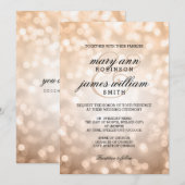 Copper Bokeh Lights Elegant Wedding Kaart (Voorkant / Achterkant)