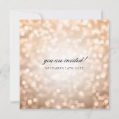 Copper Bokeh Lights Elegant Wedding Kaart (Achterkant)