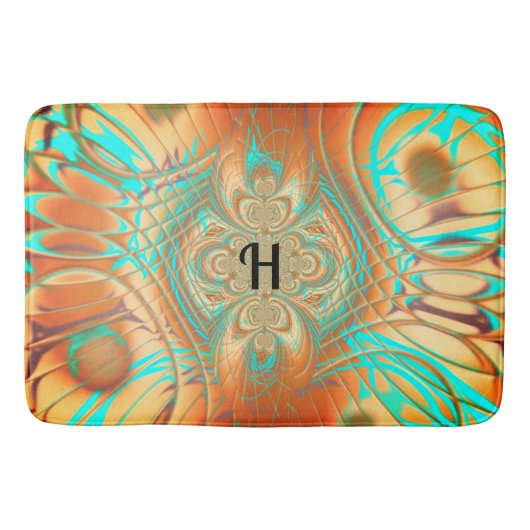 Copper Bronze en Aqua Bath Mat (Voorkant)