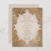 Copper-Bronze Foil Bridal Shower Invitation Kaart (Voorkant / Achterkant)