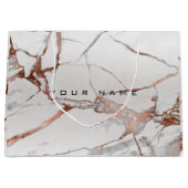 Copper Bronze Marble Metallic Gift Gray Silver Lux Groot Cadeauzakje (Voorkant)