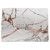 Copper Bronze Marble Metallic Gift Gray Silver VIP Large Cadeautasje (Voorkant)