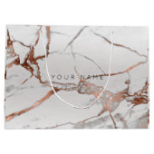 Copper Bronze Marble Metallic Gift Gray Silver VIP Large Cadeautasje (Achterkant)