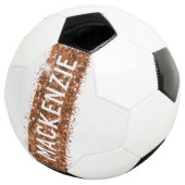 Copper Bronze Stripe Monogram Aangepaste naam Voetbal (Drie kwart)