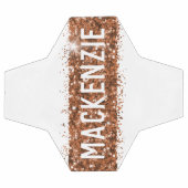 Copper Bronze Stripe Monogram Aangepaste naam Voetbal (Enkel)