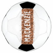 Copper Bronze Stripe Monogram Aangepaste naam Voetbal (Voorkant)