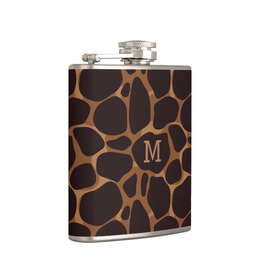 Copper Brown Abstract Leopard Patroon Heupfles (Rechts)