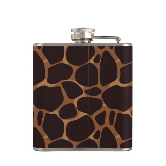 Copper Brown Abstract Leopard Patroon Heupfles (Achterkant)