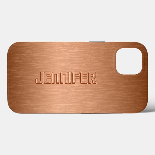 Copper Brown Metallic Brushed Aluminum Look Case-Mate iPhone Case (Achterkant (horizontaal))