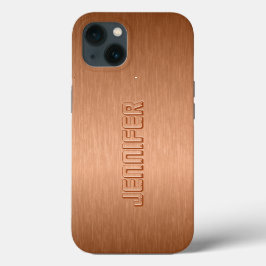 Copper Brown Metallic Brushed Aluminum Look Case-Mate iPhone Case