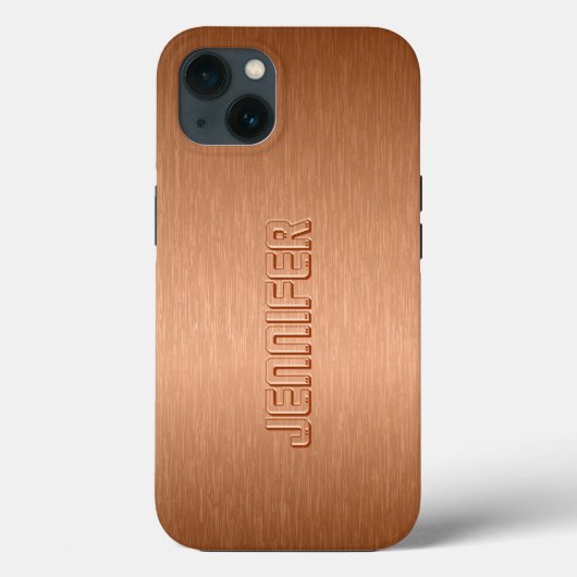 Copper Brown Metallic Brushed Aluminum Look Case-Mate iPhone Case (Achterkant)
