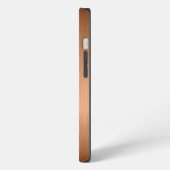 Copper Brown Metallic Brushed Aluminum Look iPhone Hoesje (Linkerkant)