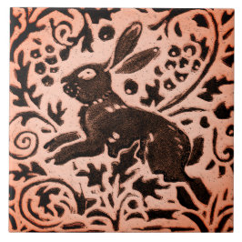 Copper Brown Woodland Bunny Rabbit Herfst Trivet Tegeltje