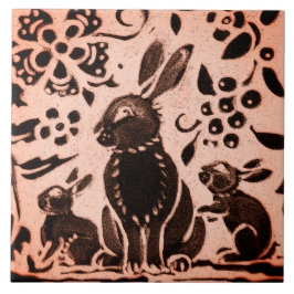 Copper Brown Woodland Bunny Rabbit Herfst Trivet Tegeltje