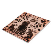 Copper Brown Woodland Bunny Rabbit Herfst Trivet Tegeltje (Zijkant)