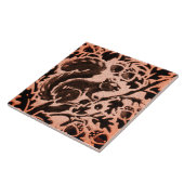 Copper Brown Woodland Squirrel Acorn Herfst Trivet Tegeltje (Zijkant)