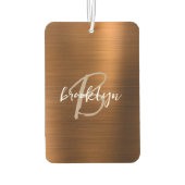 Copper Brushed Metal Script Monogram Luchtverfrisser (Achterkant)