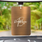 Copper Brushed Metal Script Monogram Luchtverfrisser