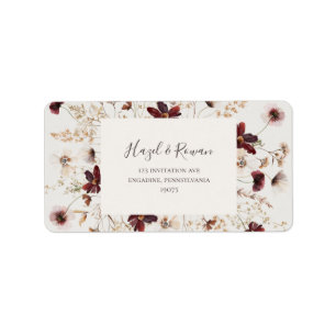 Copper Burgundy Wildflower   Adres beige retourner Etiket