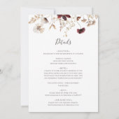 Copper Burgundy Wildflower | Alles in één bruiloft Kaart (Achterkant)
