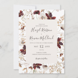 Copper Burgundy Wildflower | Alles in één bruiloft Kaart