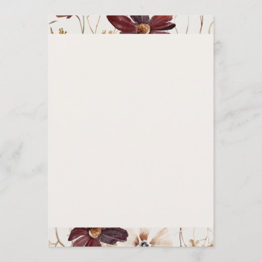 Copper Burgundy Wildflower | Beige Advice Card Advieskaart (Achterkant)