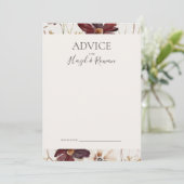 Copper Burgundy Wildflower | Beige Advice Card Advieskaart (Staand voorkant)