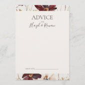 Copper Burgundy Wildflower | Beige Advice Card Advieskaart (Voorkant)