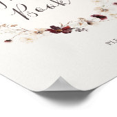 Copper Burgundy Wildflower | Beige Guest Book Sign Poster (Hoek)