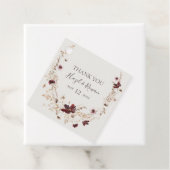 Copper Burgundy Wildflower | Beige Hartelijk dank Bedankjes Labels (In situ)