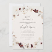 Copper Burgundy Wildflower | Beige Let's Celebrate Kaart (Voorkant)