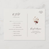 Copper Burgundy Wildflower Beige Menu Keuze RSVP (Achterkant)