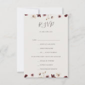 Copper Burgundy Wildflower Beige Menu Keuze RSVP (Voorkant)