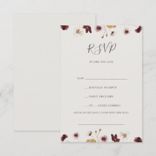 Copper Burgundy Wildflower Beige Song Request RSVP