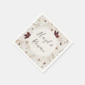 Copper Burgundy Wildflower | Beige Weddenschap Servet (Hoek)