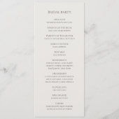 Copper Burgundy Wildflower | Beige Wedding Program Programmakaart (Achterkant)