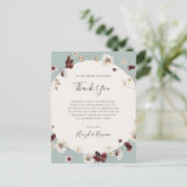 Copper Burgundy Wildflower | Blauwgroen creditcard Briefkaart (Staand voorkant)