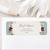 Copper Burgundy Wildflower | Blauwgroen retouradre Etiket (Insitu)