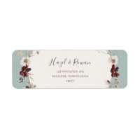 Copper Burgundy Wildflower | Blauwgroen retouradre