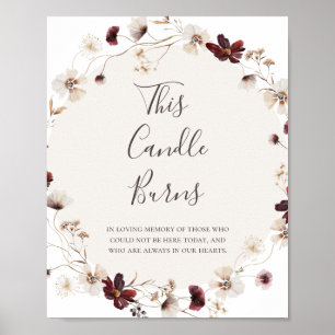 Copper Burgundy Wildflower Dit kaarsgebaar Poster